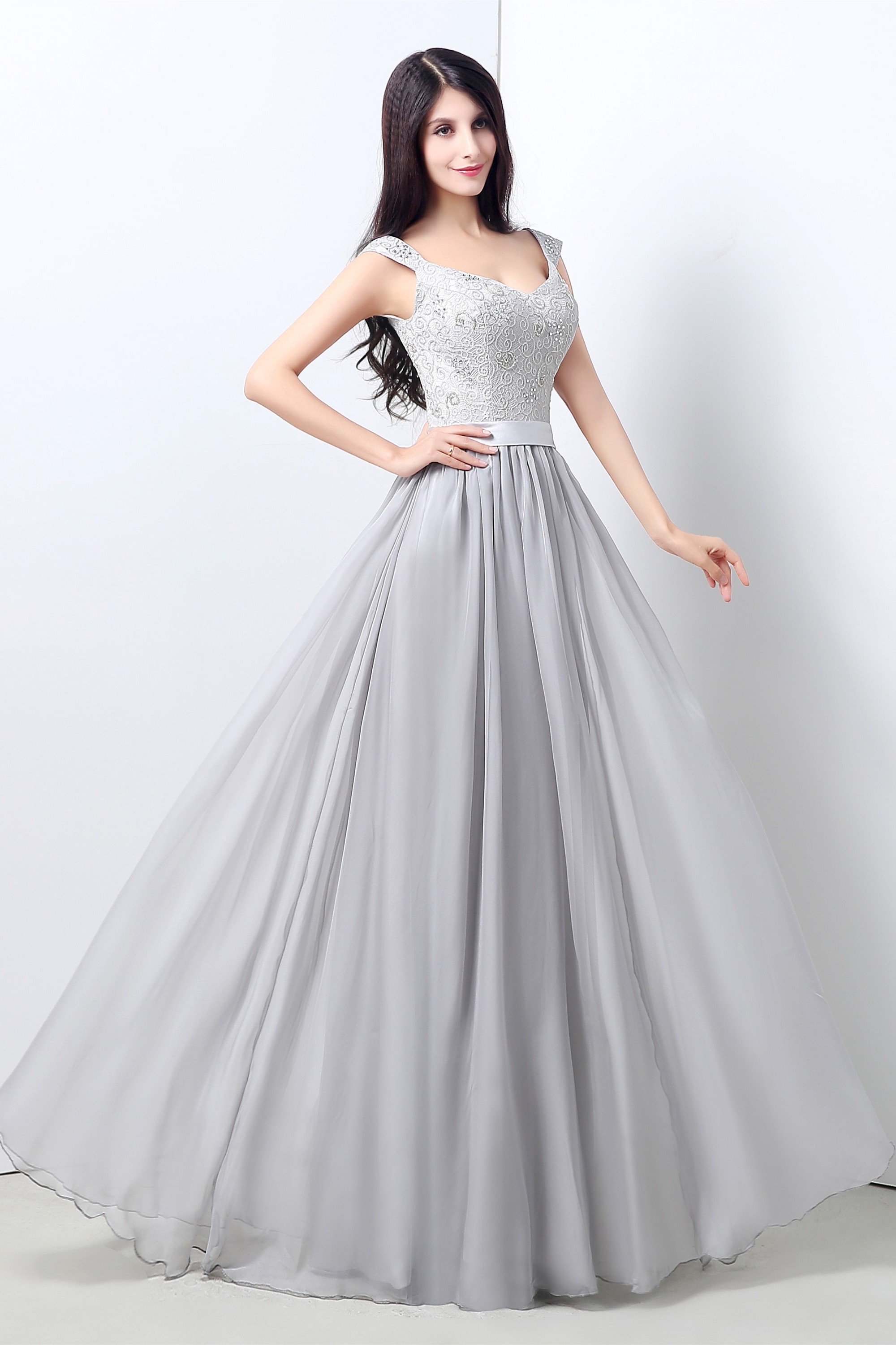 long silver prom dresses