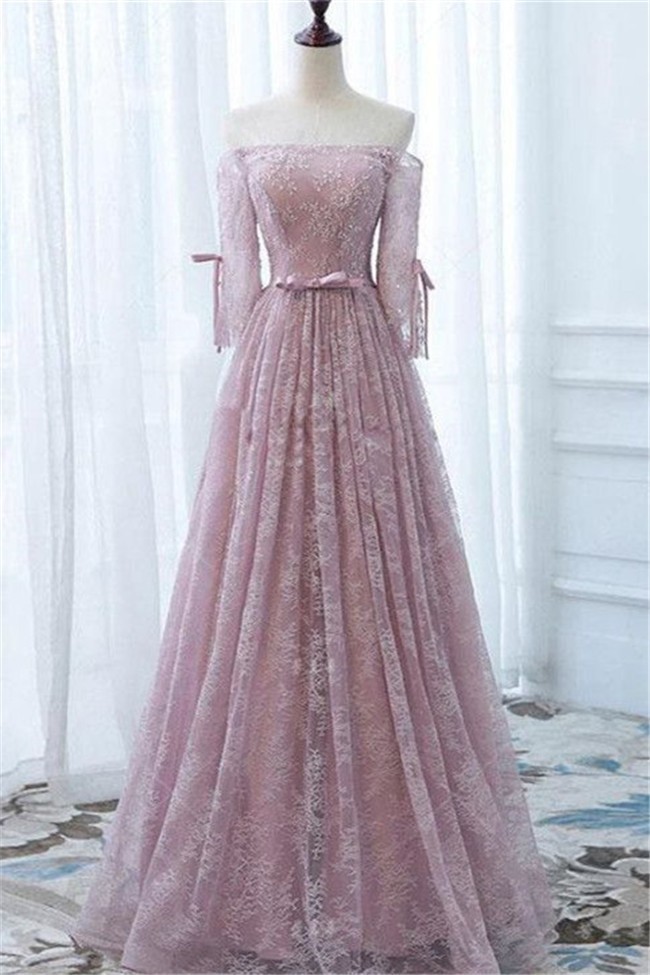 dusty purple prom dress