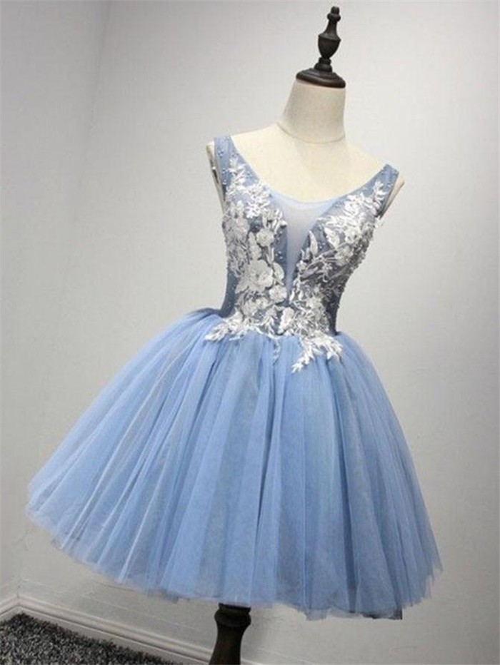 light blue puffy dress