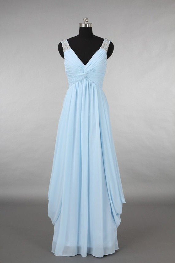 light blue empire waist dress