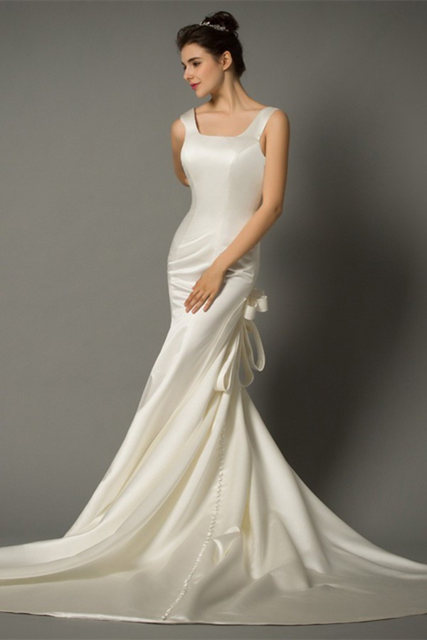 ivory satin gown