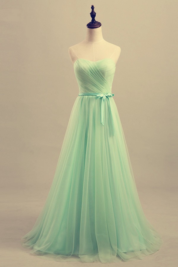 strapless mint green dress
