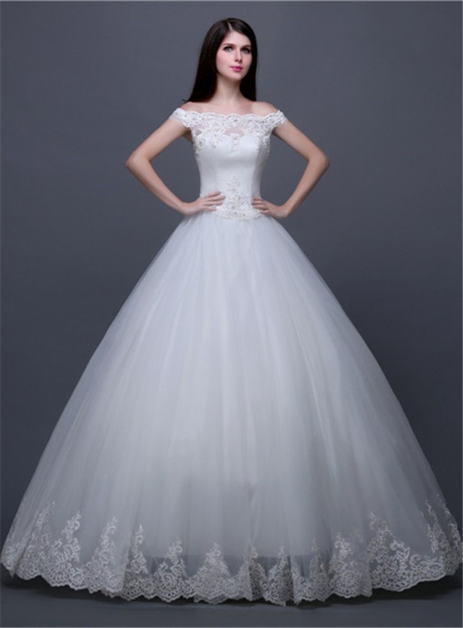 Traditional Ball Gown Off The Shoulder Tulle Lace Corset