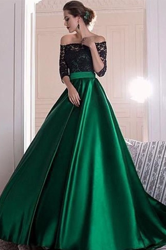 long green ball gown