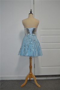 Sparkly Sequined Blue A Line Homecoming Party Dress Sweetheart Corset