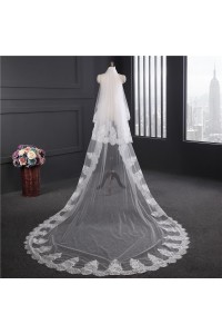 Beautiful Two tier Tulle Vintage Lace Wedding Bridal Cathedral Veil
