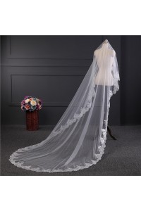 Elegant One tier Tulle Lace Wedding Bridal Cathedral Veil With Comb