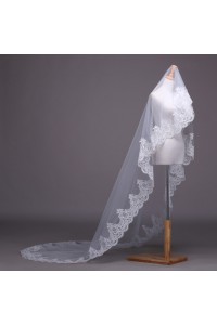 Fantastic One Tier Tulle Lace Wedding Bridal Cathedral Veil