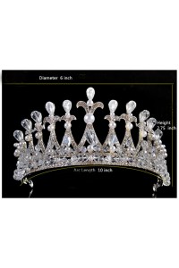 Gorgeous Pearl Rhinestone Wedding Bridal Tiara Crown