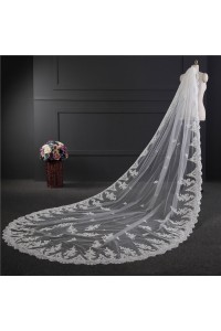 Royal One tier Tulle Lace Wedding Bridal Cathedral Veil